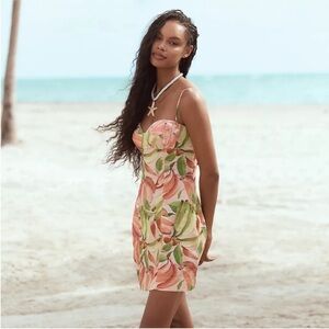 FARM Rio Floral Mini Dress - Pink and Green